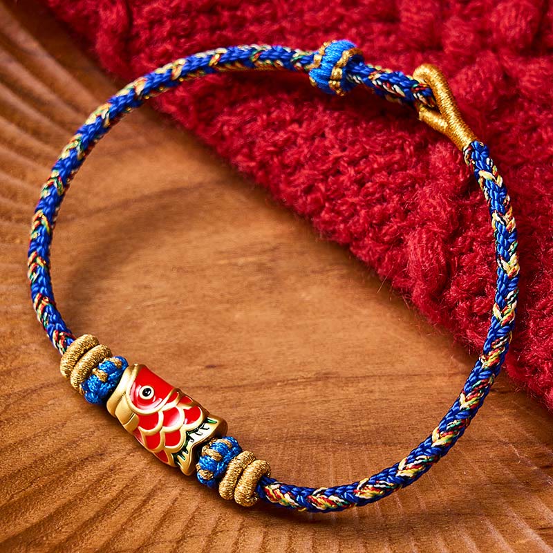 EverestArtStudios Koi Fish Fortune Hand-Woven Cord Bracelet