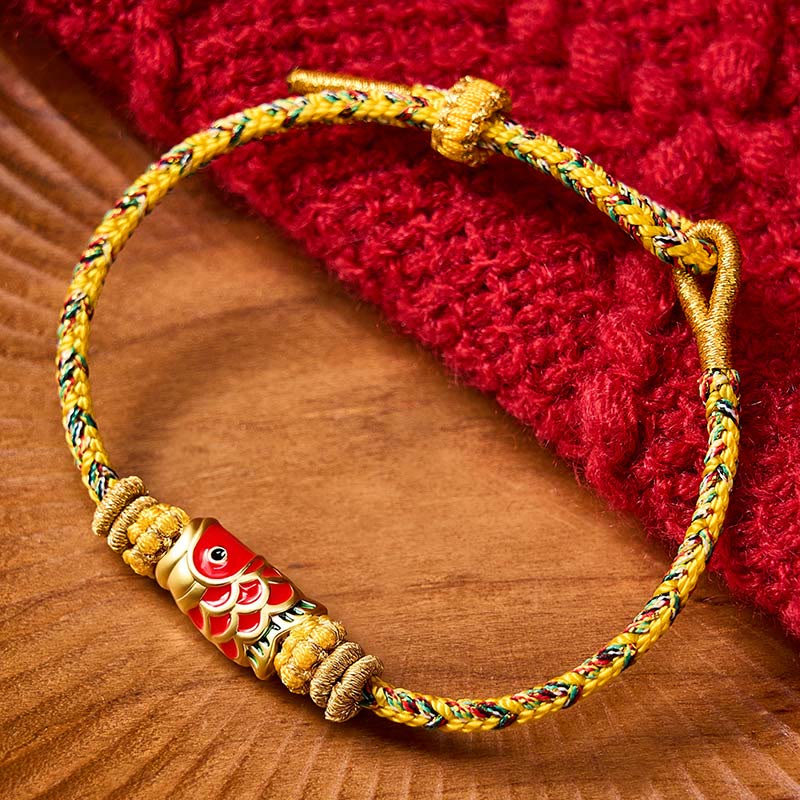 EverestArtStudios Koi Fish Fortune Hand-Woven Cord Bracelet