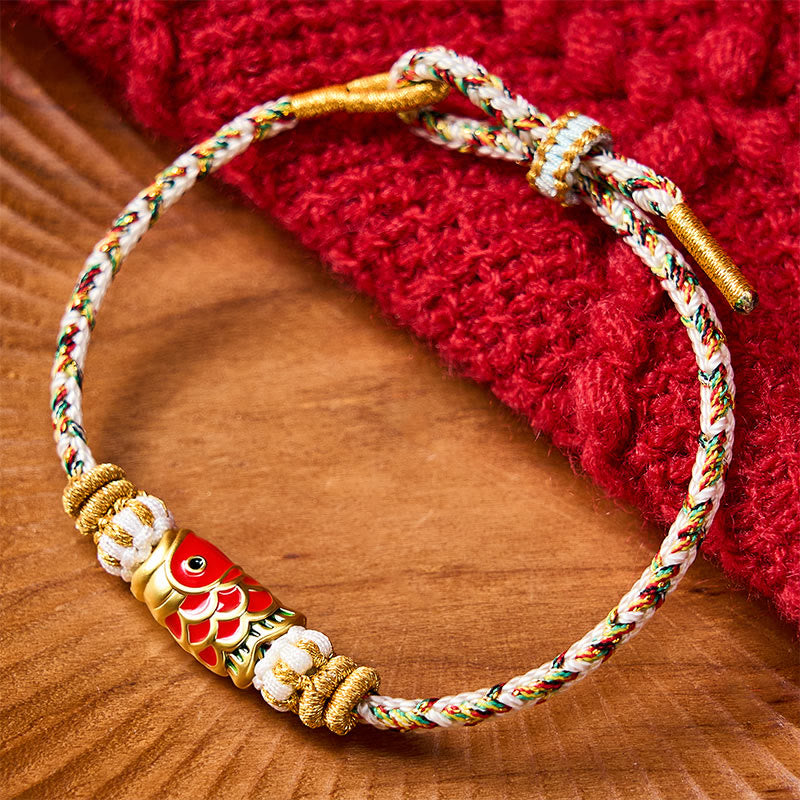 EverestArtStudios Koi Fish Fortune Hand-Woven Cord Bracelet