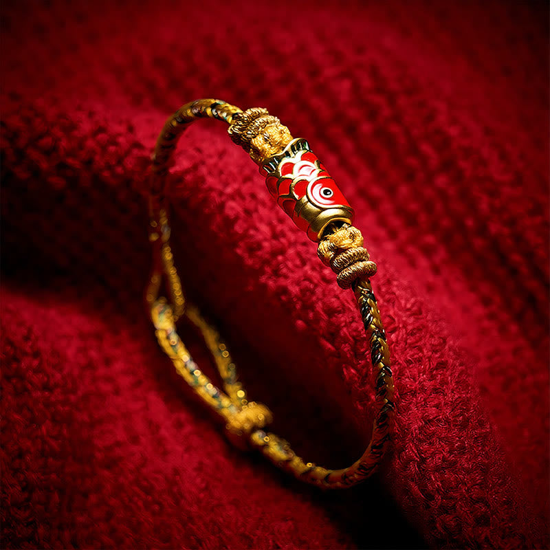 EverestArtStudios Koi Fish Fortune Hand-Woven Cord Bracelet