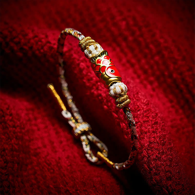 EverestArtStudios Koi Fish Fortune Hand-Woven Cord Bracelet