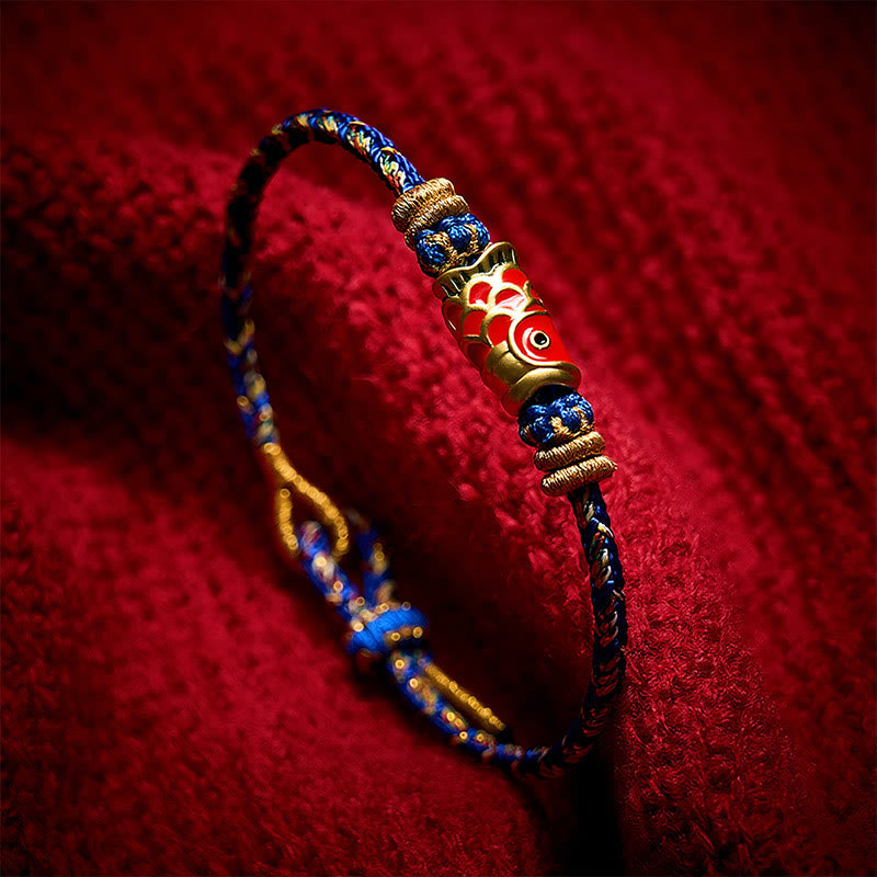 EverestArtStudios Koi Fish Fortune Hand-Woven Cord Bracelet
