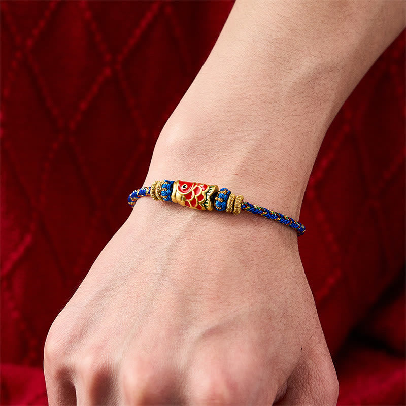 EverestArtStudios Koi Fish Fortune Hand-Woven Cord Bracelet