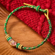 Buddha Stones Hand-Woven String Koi Fish Strength Rope Bracelet