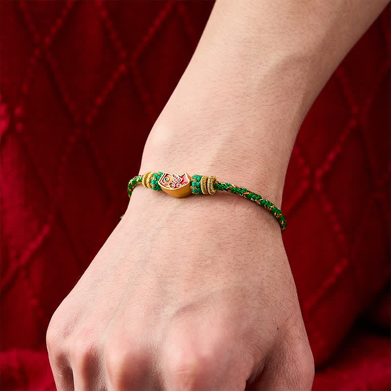 Buddha Stones Hand-Woven String Koi Fish Strength Rope Bracelet