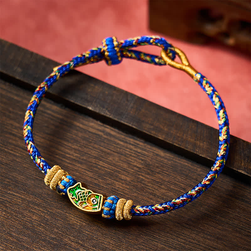 Buddha Stones Hand-Woven String Koi Fish Strength Rope Bracelet