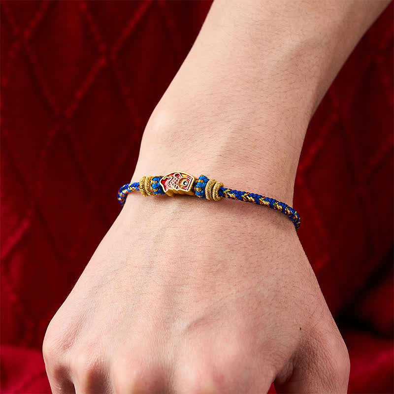 Buddha Stones Hand-Woven String Koi Fish Strength Rope Bracelet