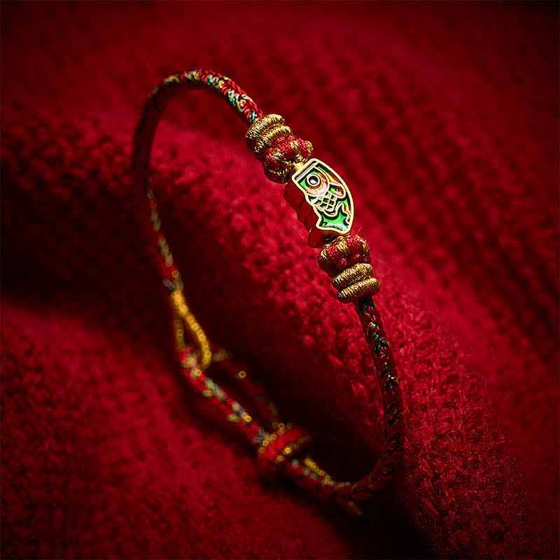 Buddha Stones Hand-Woven String Koi Fish Strength Rope Bracelet