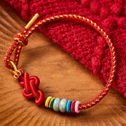 Buddha Stones Hand-Woven Chinese Knotting Luck Jade String Bracelet