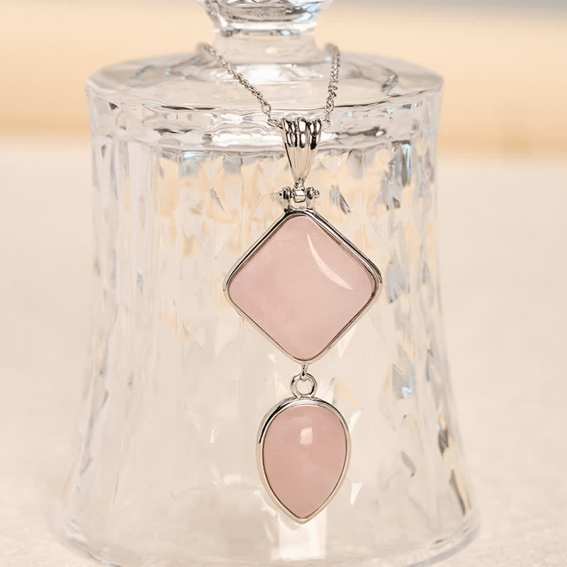 Buddha Stones Natural Stone Opal Double Pendant Calm Necklace