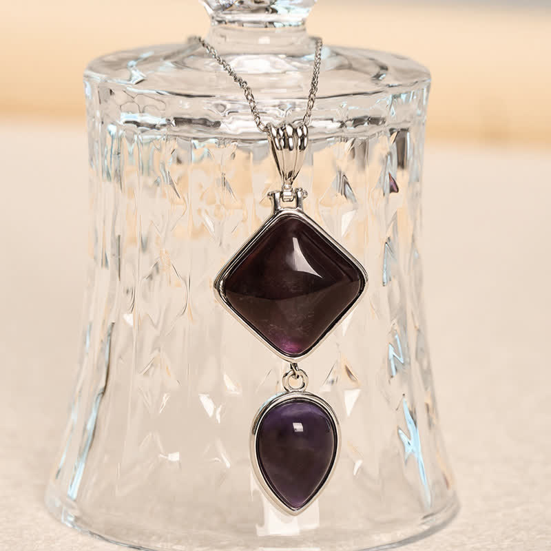 Buddha Stones Natural Stone Opal Double Pendant Calm Necklace