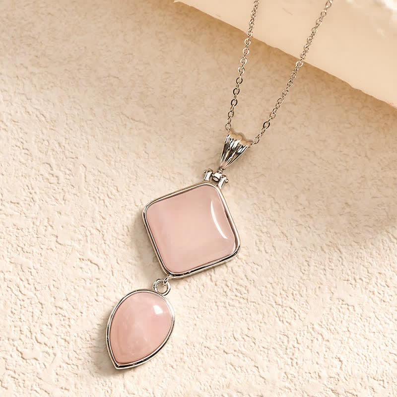 EverestArtStudios Natural Stone Opal Double Pendant Calm Necklace