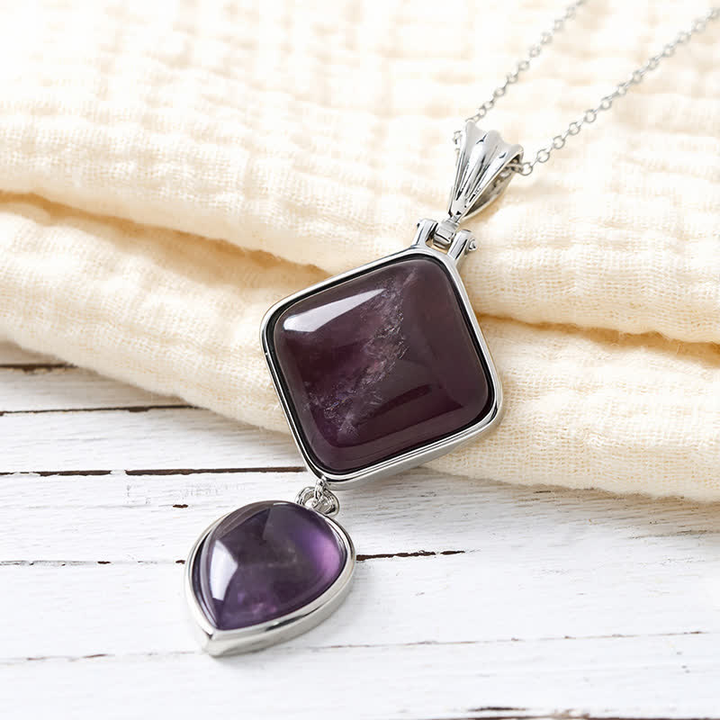 EverestArtStudios Natural Stone Opal Double Pendant Calm Necklace