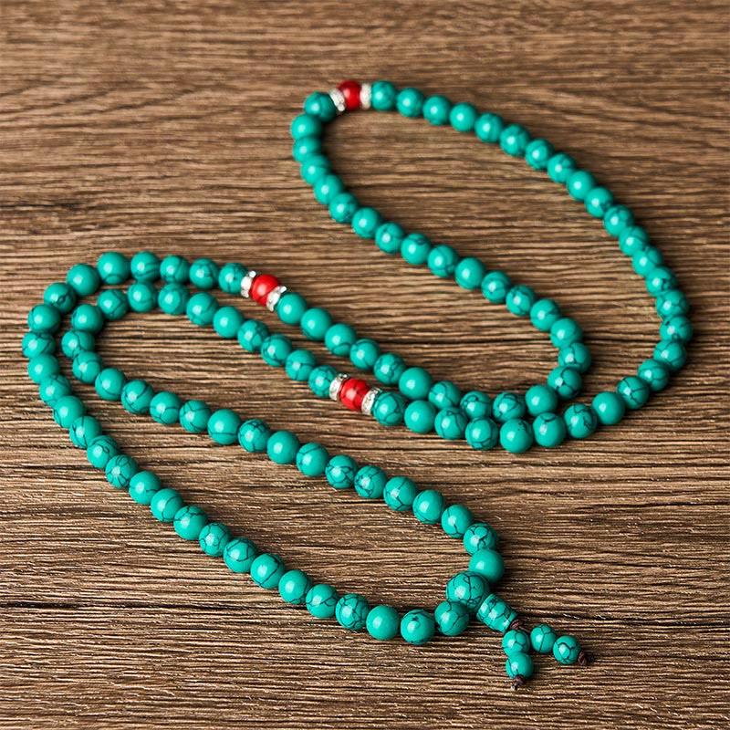 EverestArtStudios Turquoise Inspired 108 Beads Multi Wrap Protection Mala