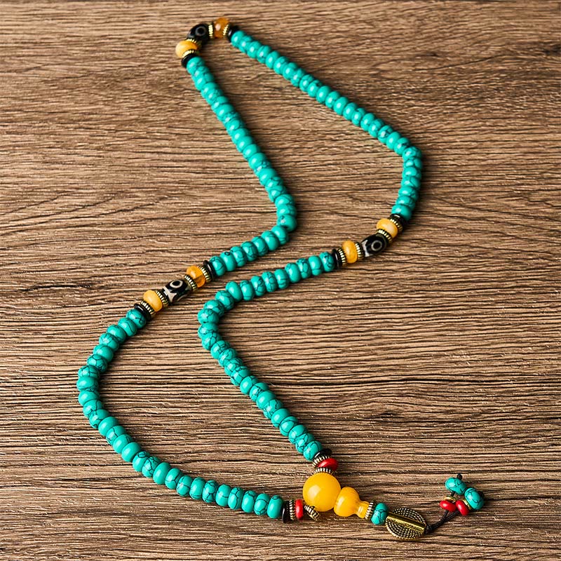 EverestArtStudios Turquoise Abacus Beads Dzi Bead Communication and Prosperity Mala