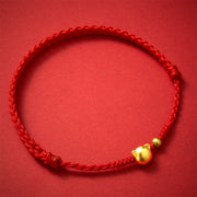 Buddha Stones Red String Copper Cat Head Protection Bracelet