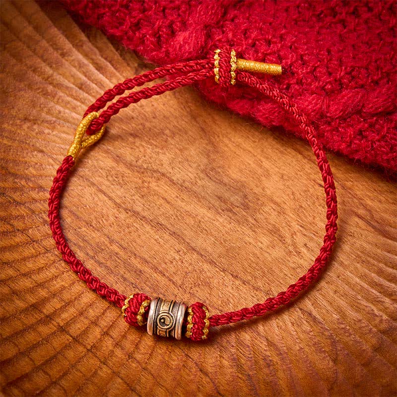 Buddha Stones Copper Yin Yang Red String Harmony Bracelet