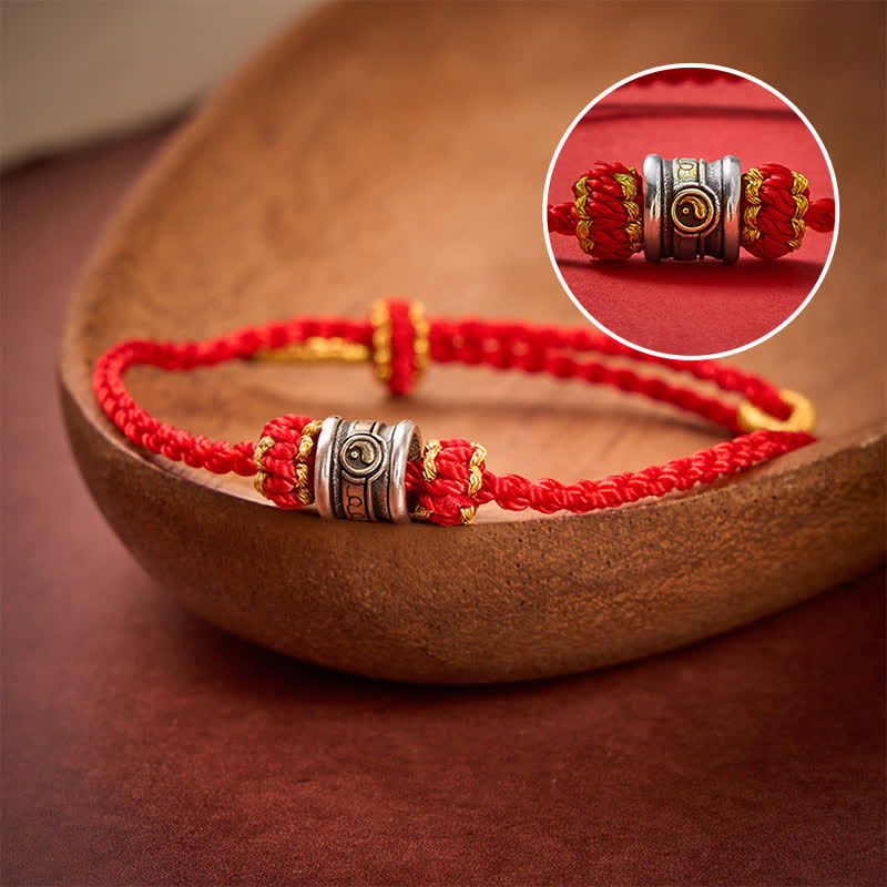 Buddha Stones Copper Yin Yang Red String Harmony Bracelet