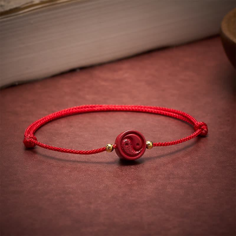 Buddha Stones Yin Yang Red String Balance Bracelet