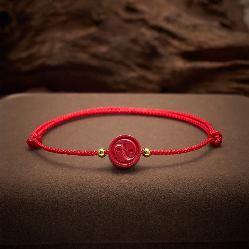 Buddha Stones Yin Yang Red String Balance Bracelet