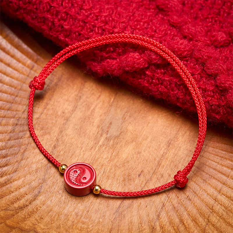 Buddha Stones Yin Yang Red String Balance Bracelet