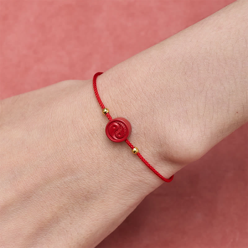 Buddha Stones Yin Yang Red String Balance Bracelet