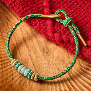 Buddha Stones Hand-Woven Luck Abacus Jade Beads String Bracelet