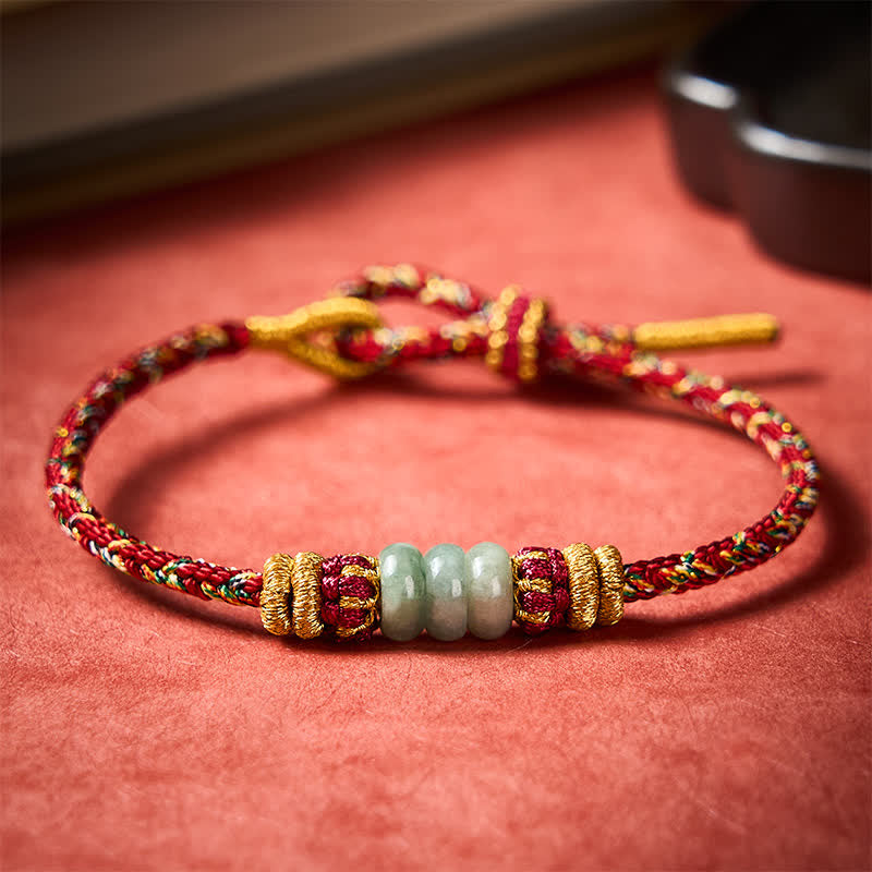 Buddha Stones Hand-Woven Luck Abacus Jade Beads String Bracelet
