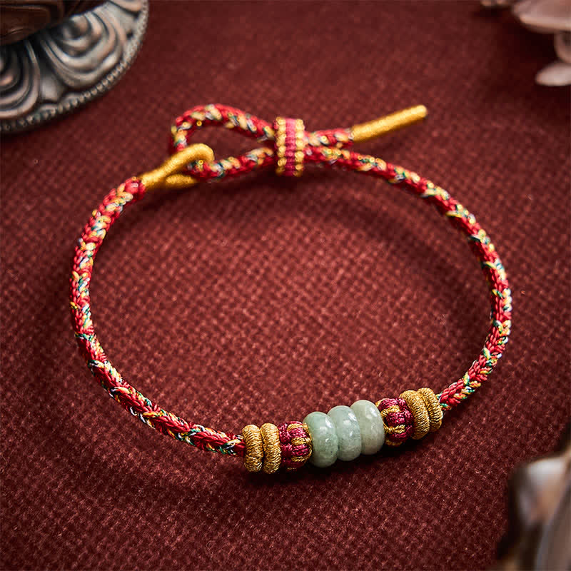 EverestArtstudios Hand-Woven Luck Abacus Jade Beads String Bracelet