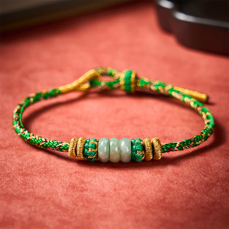 Buddha Stones Hand-Woven Luck Abacus Jade Beads String Bracelet