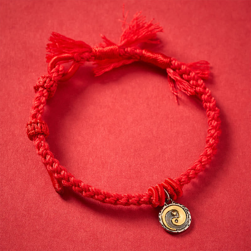 Buddha Stones Copper Yin Yang Red String Balance Bracelet