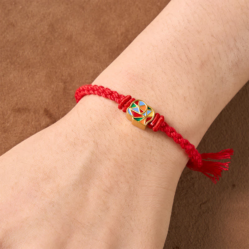 Buddha Stones Elephant Red String Balance Tibet Adjustable Bracelet