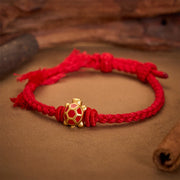 Buddha Stones Longevity Turtle Red String Balance Tibet Adjustable Bracelet