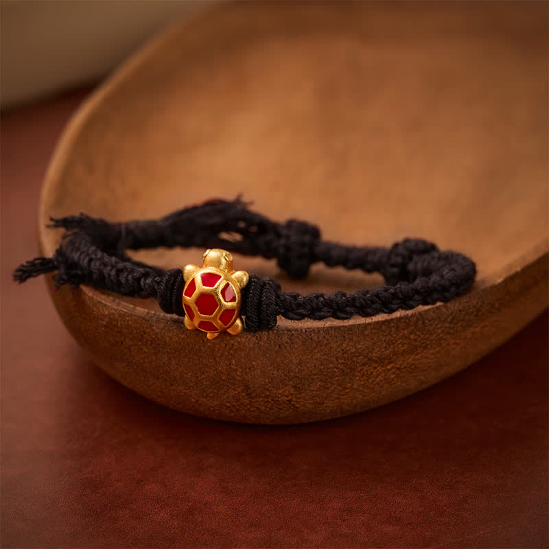 Buddha Stones Longevity Turtle Red String Balance Tibet Adjustable Bracelet