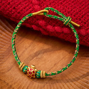 Buddha Stones Five Color Hand Woven String Longevity Turtle Protection Adjustable Bracelet