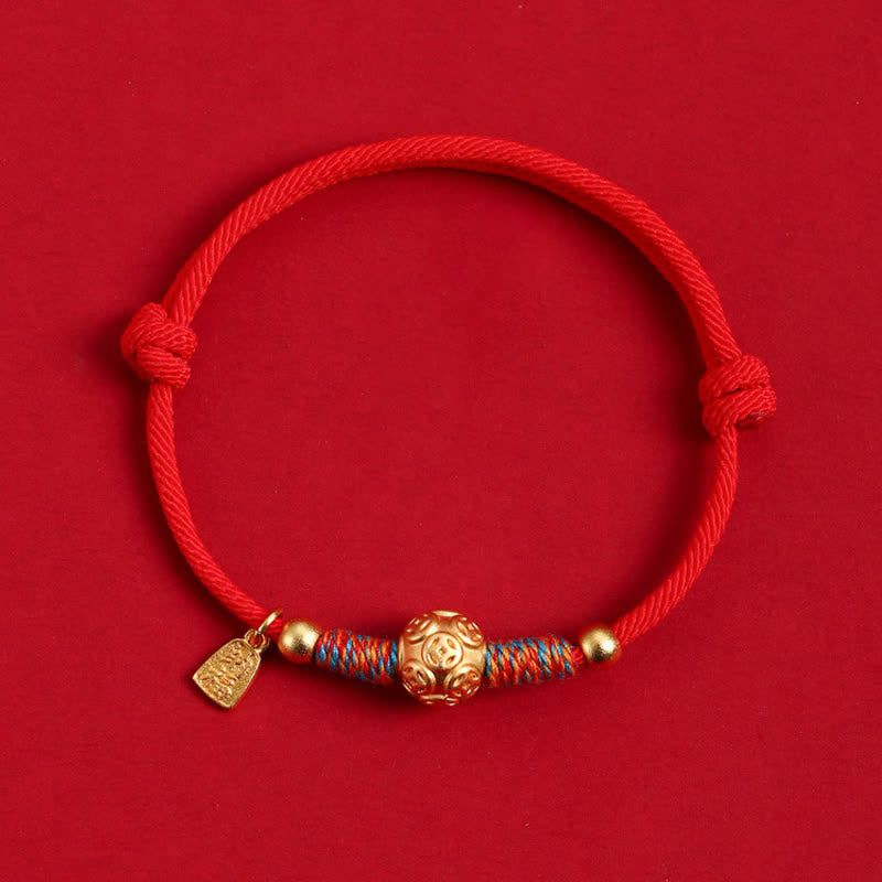 Buddha Stones 999 Sterling Silver Red String Protection Hand-Woven Bracelet