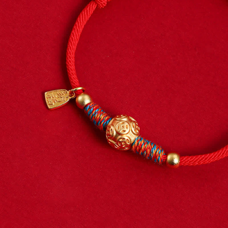 Buddha Stones 999 Sterling Silver Red String Protection Hand-Woven Bracelet
