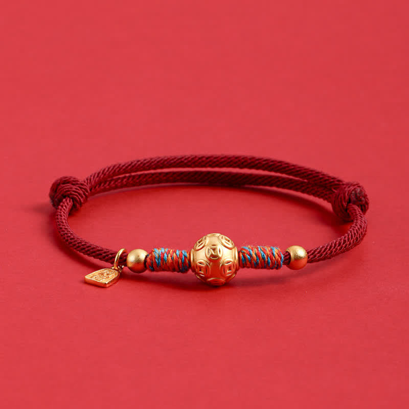 Buddha Stones 999 Sterling Silver Red String Protection Hand-Woven Bracelet