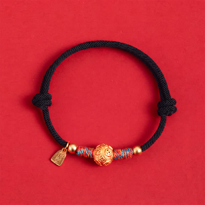 Buddha Stones 999 Sterling Silver Red String Protection Hand-Woven Bracelet