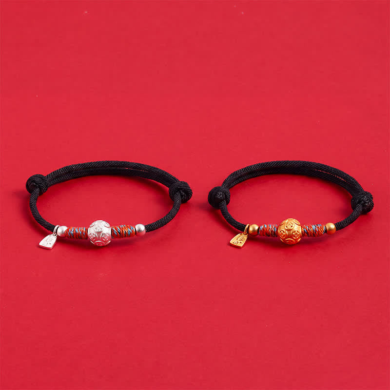 Buddha Stones 999 Sterling Silver Red String Protection Hand-Woven Bracelet