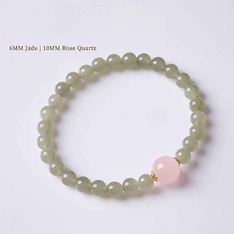 EverestArtstudios Jade Rose Quartz Harmony New Chinese Style Bracelet