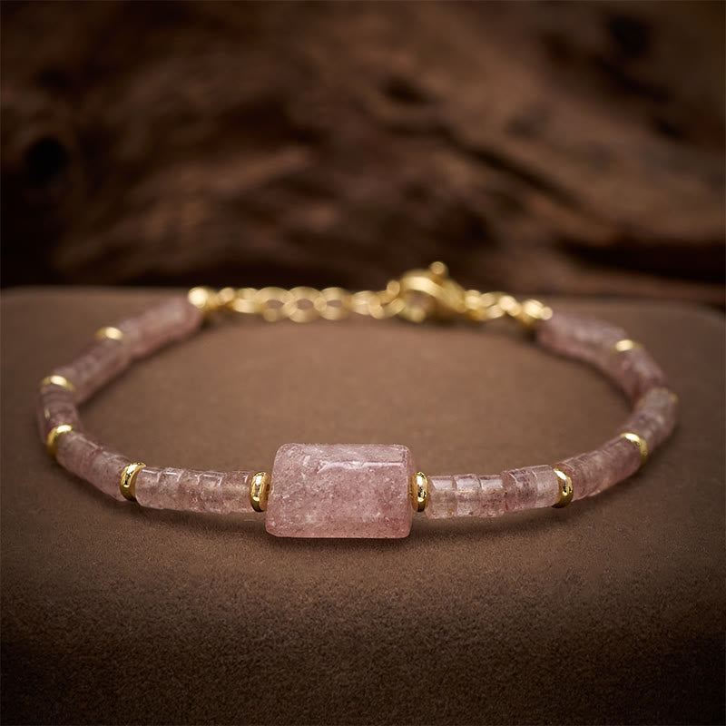 Buddha Stones Amethyst Amazonite Strawberry Quartz Sodalite Truth Faceted Cylinder Accent Bracelet