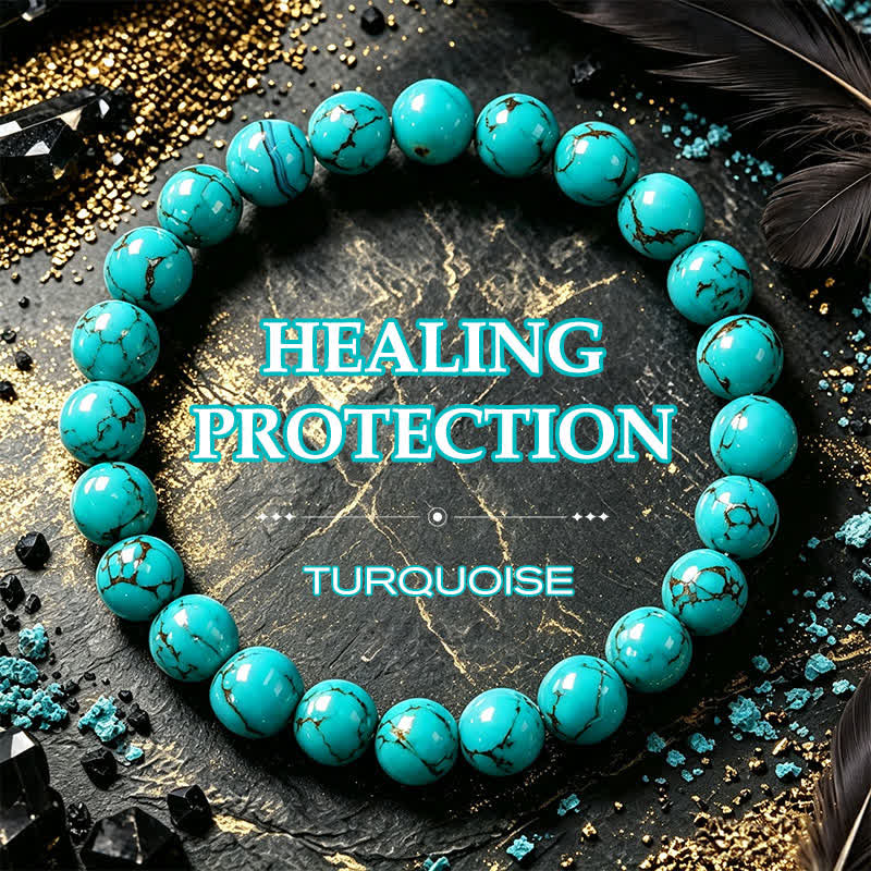 EverestArtStudios Turquoise Beads Protection Bracelet