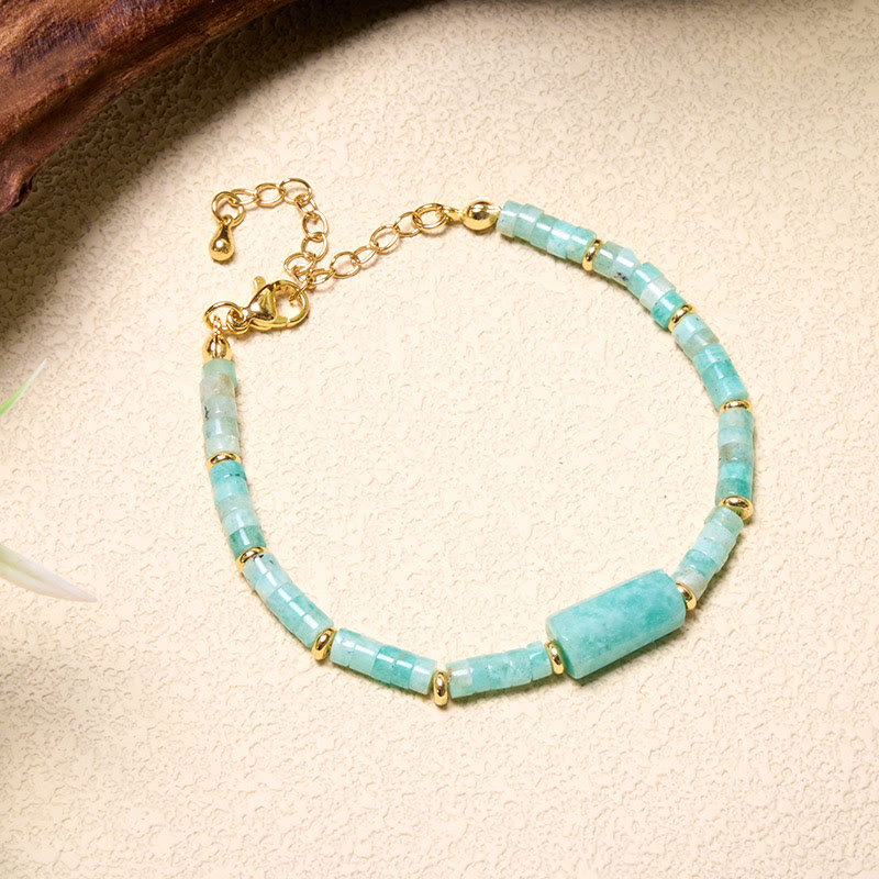 Buddha Stones Amethyst Amazonite Strawberry Quartz Sodalite Truth Faceted Cylinder Accent Bracelet