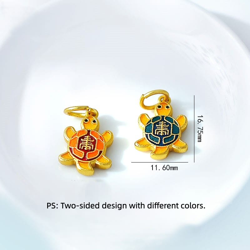 Buddha Stones Turtle Charm Gold Plated Copper Red String Balance Tibet Bracelet