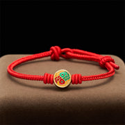Buddha Stones Red String Double Koi Fish Auspicious Bracelet