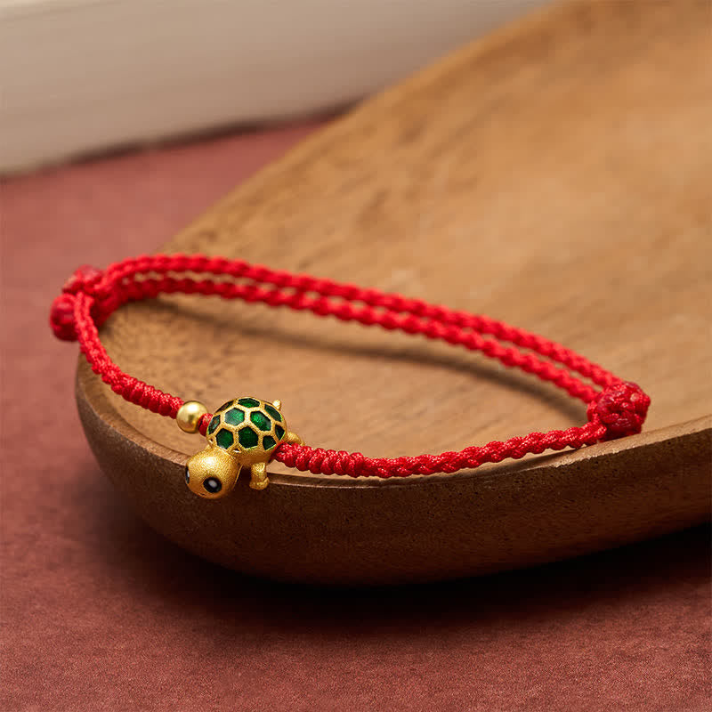 Buddha Stones Handmade Turtle Luck Braided Red String Bracelet