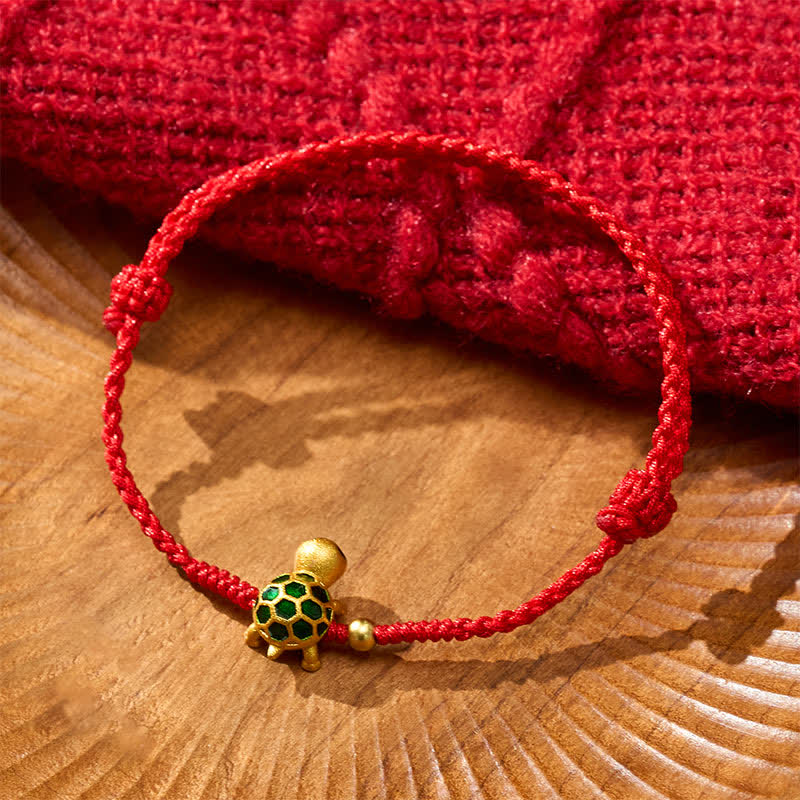 Buddha Stones Handmade Turtle Luck Braided Red String Bracelet