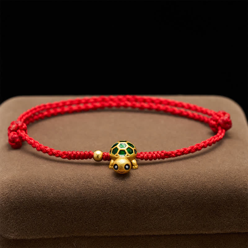 Buddha Stones Handmade Turtle Luck Braided Red String Bracelet