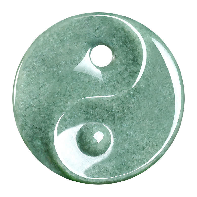 EverestArtstudios Green Jade Yin Yang Balance Braided Cord Necklace